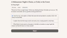 Midsummer Night's Choice - permainan dalam genre Kuis teks