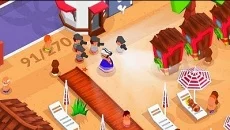 Idle Beach Tycoon: Cash Manager Simulator - permainan dalam genre Bisnis / manajemen