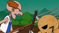 Farmer Against Potatoes Idle