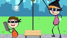 Stickman Escape Thief Puzzle - permainan dalam genre Teka-teki